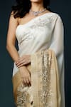 Rohit Bal_Ivory Blouse Chanderi Silk Ombre Saree With Unstitched Piece  _Online_at_Aza_Fashions