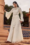 Ridhima Bhasin Ivory Organza Scallop Work Round Embroidered Kurta And Pant Set Online at Aza Fashions Ridhima Bhasin_Ivory Organza Scallop Work Round Embroidered Kurta And Pant Set _Online_at_Aza_Fashions