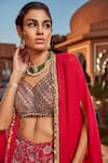 Shop Ridhima Bhasin Pink Chiffon And Georgette Floral Pattern Bralette Print Sharara Set With Cape Online at Aza Fashions Shop_Ridhima Bhasin_Pink Chiffon And Georgette Floral Pattern Bralette Print Sharara Set With Cape _Online_at_Aza_Fashions