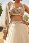 Buy Ridhima Bhasin White Organza U Neck Lehenga Set Online at Aza Fashions Buy_Ridhima Bhasin_White Organza U Neck Lehenga Set _Online_at_Aza_Fashions
