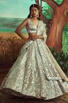 Buy_Angad Singh_Silver Lehenga And Blouse Organza Embroidered Metallic Sequin Bridal Set _at_Aza_Fashions