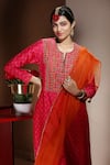 Neeta Bhargava_Brown Handwoven Cotton Silk Embellished Kurta And Palazzo Pant Set  _at_Aza_Fashions