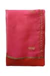 Shop_Neeta Bhargava_Pink Organza Embroidered Dupatta _at_Aza_Fashions
