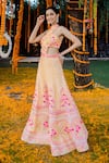 Shop_Rajbinder Chahal_Yellow Dupion Silk Round Embroidered Cutout Jumpsuit _at_Aza_Fashions