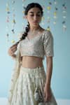 Shop_Angad Singh_White Raw Silk Dupatta Net Lining Cotton Crepe Embroidery Bridal Lehenga Set _Online_at_Aza_Fashions
