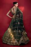 Shop_Angad Singh_Green Lehenga And Blouse Organza Dupatta Net Embroidery V Neck Bridal Set _at_Aza_Fashions