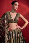 Buy_Angad Singh_Green Lehenga And Blouse Organza Dupatta Net Embroidery V Neck Bridal Set _Online_at_Aza_Fashions