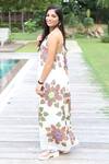 Rina Dhaka_White Floral Printed Dress_Online_at_Aza_Fashions