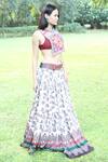 Shop_Rina Dhaka_White Printed Lehenga Skirt_at_Aza_Fashions