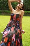 Buy_Rina Dhaka_Black Floral Printed Dress_Online_at_Aza_Fashions