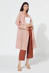 Buy Meadow Pink Silk Cotton Organza Lapel Coat at Aza Fashions Buy_Meadow_Pink Silk Cotton Organza Lapel Coat _at_Aza_Fashions