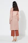 Shop Meadow Pink Silk Cotton Organza Lapel Coat at Aza Fashions Shop_Meadow_Pink Silk Cotton Organza Lapel Coat _at_Aza_Fashions