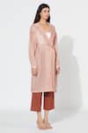 Meadow Pink Silk Cotton Organza Lapel Coat Online at Aza Fashions Meadow_Pink Silk Cotton Organza Lapel Coat _Online_at_Aza_Fashions
