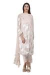 Buy_Rina Dhaka_Pink Lurex Georgette Embroidery Round Printed Kurta Set _at_Aza_Fashions