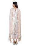 Shop_Rina Dhaka_Pink Lurex Georgette Embroidery Round Printed Kurta Set _at_Aza_Fashions