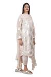Buy_Rina Dhaka_Pink Lurex Georgette Embroidery Round Printed Kurta Set _Online_at_Aza_Fashions