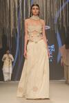 Shop_Rina Dhaka_Beige Organic Sustainable Cotton Embroidered Pleated Lehenga _Online_at_Aza_Fashions