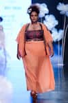 Shop_Rina Dhaka_Orange Crushed Gilet_at_Aza_Fashions
