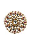 Shop_Riana Jewellery_Gold Plated Stones, Beads Floral Stud Earrings _Online_at_Aza_Fashions