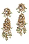 Riana Jewellery_Gold Plated Stone Floral Danglers _Online_at_Aza_Fashions