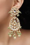 Buy_Riana Jewellery_Gold Plated Stone Floral Danglers _Online_at_Aza_Fashions