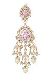 Buy_Riana Jewellery_Gold Plated Stones, Beads Floral Enamel Tiered Danglers _Online_at_Aza_Fashions
