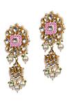 Riana Jewellery_Gold Plated Stone Floral Enamel Danglers _Online_at_Aza_Fashions