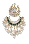 Riana Jewellery_Gold Plated Stone Bead Drop Tiered Chandbalis _at_Aza_Fashions