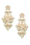 Riana Jewellery_Gold Plated Stones, Beads Floral Drop Chandbalis _Online_at_Aza_Fashions