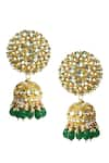 Buy_Riana Jewellery_Gold Plated Stone Floral Jhumkas _Online_at_Aza_Fashions