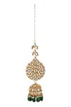 Riana Jewellery_Gold Plated Jadtar Floral Stone Ear Chain Jhumkas _Online_at_Aza_Fashions