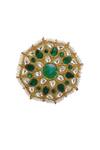 Riana Jewellery_Gold Plated Jadtar Stone Floral Stud Earrings _Online_at_Aza_Fashions