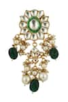 Riana Jewellery_Gold Plated Metallic Thread, Stones, Pearls Bead Drop Dangler Earrings _Online_at_Aza_Fashions