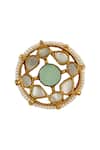 Riana Jewellery_Gold Plated Glitter, Beads, Stones Circular Studs _Online_at_Aza_Fashions