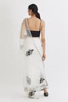 Shop_Peeli Dori_White Silk Organza Embroidery V Neck Saree With Blouse For Women_at_Aza_Fashions