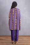 Shop_Torani_Purple Pure Cotton Silk Printed Mandarin Collar Jamuni Tarifa Kurta  _at_Aza_Fashions