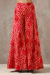 Buy_Rekha Agra_Red Silk, Organza, Velvet V Neck Embroidered Kurta Set _Online_at_Aza_Fashions