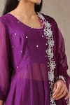 Buy Rekha Agra Purple Organza, Handloom Chanderi Scoop Neck Anarkali Set Online at Aza Fashions Buy_Rekha Agra_Purple Organza, Handloom Chanderi Scoop Neck Anarkali Set _Online_at_Aza_Fashions
