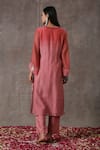 Shop Rekha Agra Peach Chanderi, Silk And Chiffon Lining Thread & Kurta Pant Set at Aza Fashions Shop_Rekha Agra_Peach Chanderi, Silk And Chiffon Lining Thread & Kurta Pant Set _at_Aza_Fashions