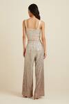 Shop_Ranna Gill_Silver Net Ombre Sequin Flared Pant_at_Aza_Fashions