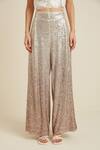 Ranna Gill_Silver Net Ombre Sequin Flared Pant_Online_at_Aza_Fashions