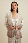 RANNA GILL Silver Net Ombre Sequin Jacket Online at Aza Fashions RANNA GILL_Silver Net Ombre Sequin Jacket_Online_at_Aza_Fashions