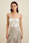 Buy_Ranna Gill_Silver Net Ombre Sequin Corset_Online_at_Aza_Fashions