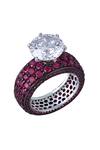 Buy_DIOSA PARIS JEWELLERY_Silver Plated Swarovski Zirconia Stone Ring _at_Aza_Fashions