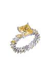 Shop_Diosa Paris Jewellery_Silver Plated Swarovski Zirconia Stone Ring _at_Aza_Fashions
