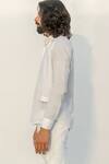 Buy_Runit Gupta_White Enzyme Washed Cotton Layered Shirt For Kids For Kids_Online_at_Aza_Fashions