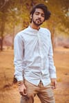 Buy_Runit Gupta_White Enzyme Washed Cotton Pintuck Shirt  _at_Aza_Fashions