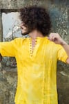 Runit Gupta_Yellow Enzyme Washed Cotton Pintuck Shirt _at_Aza_Fashions