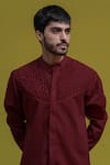 Buy_Runit Gupta_Maroon Cotton Tuxedo Shirt  _Online_at_Aza_Fashions