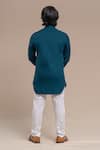 Shop_Runit Gupta_Blue Cotton Tuxedo Shirt _at_Aza_Fashions